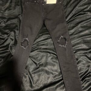MNML Black Distressed Skinny Jeans
